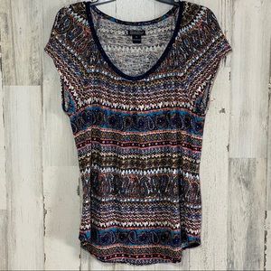 Lucky Brand Colorful Scoop Neck Top